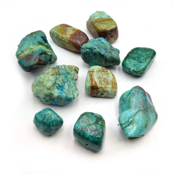 Chrysocolla Nugget Beads  | Smooth Tumble Shaped Beads | High Quality Chrysocolla | Loose Gemstone Beads | Available In Tumble Or Rough Cut
