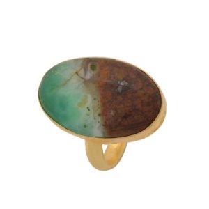 Shop Chrysoprase Rings! Size 9.5 – Size 11 Boulder Chrysoprase Ring • Meditation Ring • 24K Gold  Ring GPR1127 | Natural genuine Chrysoprase rings, simple unique handcrafted gemstone rings. #rings #jewelry #shopping #gift #handmade #fashion #style #affiliate #ad