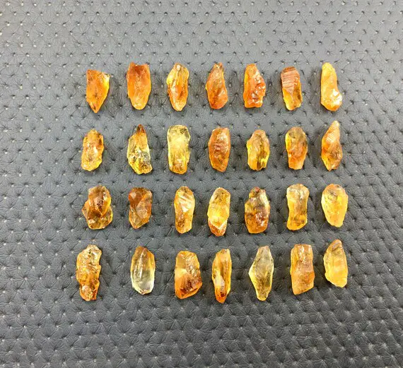 10  Pieces Citrine Raw Size 10x20-12x21 Mm Natural Citrine Cluster Raw,uneven Shape Loose Citrine Rough Gemstone Jewelry Making Raw Citrine