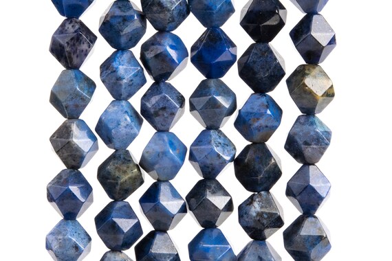 Genuine Natural Dumortierite Gemstone Beads 7-8mm Blue Star Cut Faceted Aaa Quality Loose Beads (105596)