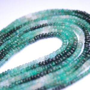 Shop Emerald Beads! Faceted emerald roundels shaded | Natural genuine beads Emerald beads for beading and jewelry making.  #jewelry #beads #beadedjewelry #diyjewelry #jewelrymaking #beadstore #beading #affiliate #ad