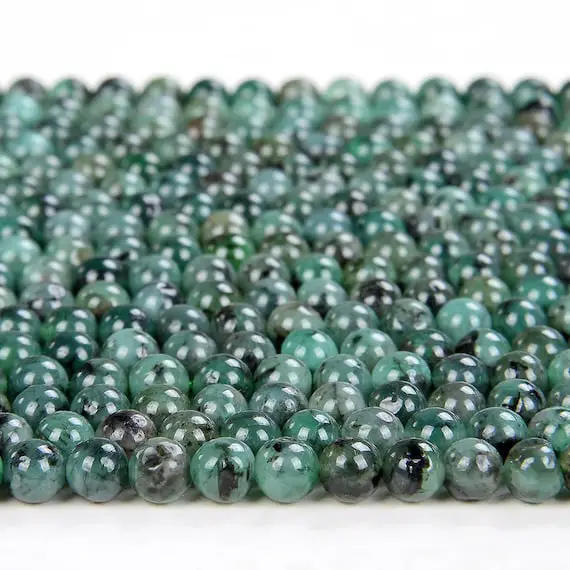 Natural Colombia Emerald Gemstone Grade Aaa Round 3mm 4mm 5mm 6mm Beads (d70)
