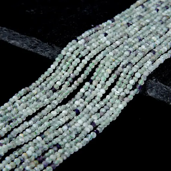 2mm Fluorite Gemstone Green Grade A Micro Faceted Round Beads 15.5 Inch Full Strand (80008854-p12)