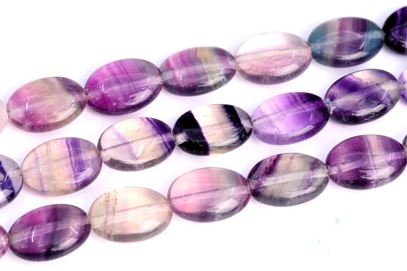 15x12mm Purple Fluorite Beads Flat Oval Grade Aaa Genuine Natural Gemstone Loose Beads 15.5" Bulk Lot 1,3,5,10 And 50 (102847-477)