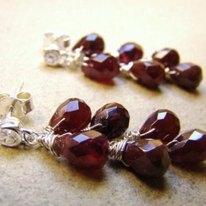 Natural Garnet Earrings. Sterling silver gold or rose gold | Natural genuine Gemstone earrings. Buy crystal jewelry, handmade handcrafted artisan jewelry for women.  Unique handmade gift ideas. #jewelry #beadedearrings #beadedjewelry #gift #shopping #handmadejewelry #fashion #style #product #earrings #affiliate #ad