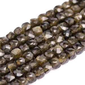 Shop Golden Obsidian Beads! 2x2MM Gold Sheen Obsidian Beads Faceted Cube Grade AA Genuine Natural Gemstone Full Strand Loose Beads 15.5" Bulk Lot Options (117018-2936) | Natural genuine faceted Golden Obsidian beads for beading and jewelry making.  #jewelry #beads #beadedjewelry #diyjewelry #jewelrymaking #beadstore #beading #affiliate #ad