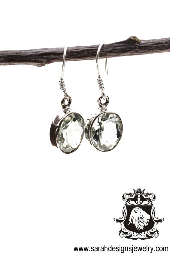 Green Amethyst Dangle & Drop Earrings 925 Solid (nickel Free) Sterling Silver Earrings Wholesale Price / Made In Canada Minimalist Earrings