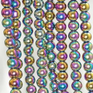 Shop Hematite Round Beads! 6mm Titanium Rainbow Hematite Gemstone Rainbow Round 6mm Loose Beads 16 inch Full Strand (90189024-354) | Natural genuine round Hematite beads for beading and jewelry making.  #jewelry #beads #beadedjewelry #diyjewelry #jewelrymaking #beadstore #beading #affiliate #ad