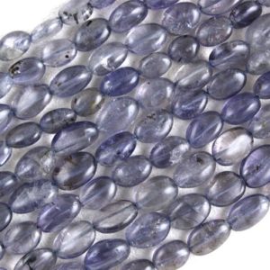 Shop Iolite Bead Shapes! 13" Long Fine Quality Natural Iolite Gemstone, 1 Strand Smooth Oval Shape Beads, Size 5×8-6×10 MM Beads Making Blue Jewelry Wholesale Price | Natural genuine other-shape Iolite beads for beading and jewelry making.  #jewelry #beads #beadedjewelry #diyjewelry #jewelrymaking #beadstore #beading #affiliate #ad