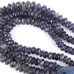 Shop Iolite Rondelle Beads! 10" Long Natural Iolite Gemstone, Smooth Rondelle Beads, Size 9-10 MM, Blue Rondelle Beads ,Making Jewelry For Her, Wholesale Price | Natural genuine rondelle Iolite beads for beading and jewelry making.  #jewelry #beads #beadedjewelry #diyjewelry #jewelrymaking #beadstore #beading #affiliate #ad