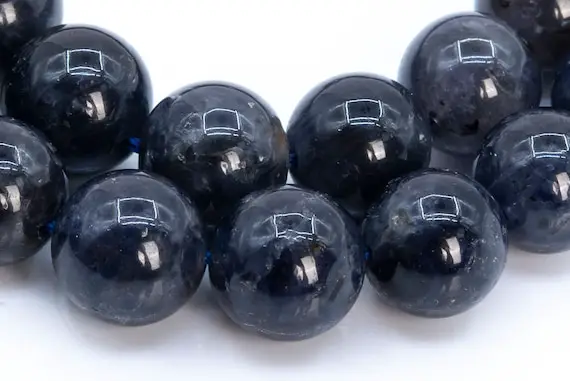 38 / 19 Pcs- 10mm Dark Blue Iolite Beads Grade Aa Genuine Natural Round Gemstone Loose Beads (116511)