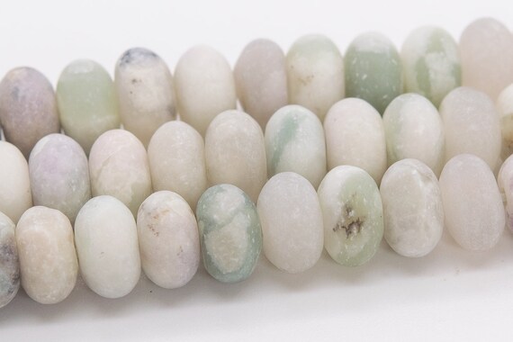 6x4mm Matte Milky Green Jade Beads Grade Aaa Genuine Natural Gemstone Rondelle Loose Beads 15" / 7.5" Bulk Lot Options (110579)