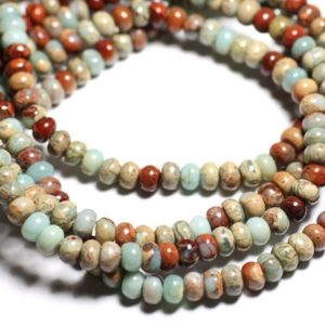 Shop Jasper Rondelle Beads! Wire 39cm env – stone beads – Jasper Aqua Terra Rondelle 8x5mm 75pc | Natural genuine rondelle Jasper beads for beading and jewelry making.  #jewelry #beads #beadedjewelry #diyjewelry #jewelrymaking #beadstore #beading #affiliate #ad