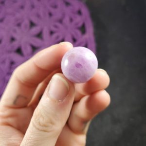 Kunzite Sphere 19mm Mini Crystal Ball Stone Polished Marble Purple Lavender Shimmer Natural High Quality | Natural genuine stones & crystals in various shapes & sizes. Buy raw cut, tumbled, or polished gemstones for making jewelry or crystal healing energy vibration raising reiki stones. #crystals #gemstones #crystalhealing #crystalsandgemstones #energyhealing #affiliate #ad