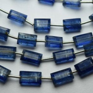 Shop Kyanite Faceted Beads! 8 Inch Strand,Natural Blue Kyanite Faceted Baguettes,Size. 7×5 to 8x5mm | Natural genuine faceted Kyanite beads for beading and jewelry making.  #jewelry #beads #beadedjewelry #diyjewelry #jewelrymaking #beadstore #beading #affiliate #ad