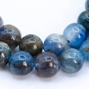 Shop Kyanite Round Beads! Genuine Natural Kyanite Gemstone Beads 7-8MM Deep Green Blue Round A Quality Loose Beads (116131) | Natural genuine round Kyanite beads for beading and jewelry making.  #jewelry #beads #beadedjewelry #diyjewelry #jewelrymaking #beadstore #beading #affiliate #ad