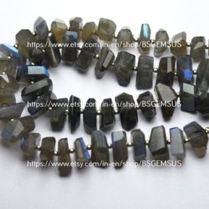 Shop Labradorite Chip & Nugget Beads! 8 Inches Strand,Natural Labradorite Faceted Step Cut Nuggets  Shape Size 10-14mm | Natural genuine chip Labradorite beads for beading and jewelry making.  #jewelry #beads #beadedjewelry #diyjewelry #jewelrymaking #beadstore #beading #affiliate #ad