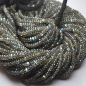 Shop Labradorite Rondelle Beads! 13 Inches Strand,Natural Blue Flash Labradorite Smooth Rondelles,Size 3.5mm Approx | Natural genuine rondelle Labradorite beads for beading and jewelry making.  #jewelry #beads #beadedjewelry #diyjewelry #jewelrymaking #beadstore #beading #affiliate #ad