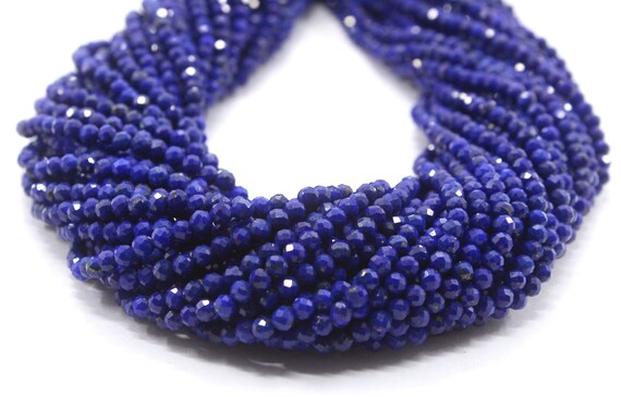 12.5"long Best Quality 1 Strand Natural Lapis Lazuli Gemstone, Faceted Rondelle Beads, Size 3 Mm Rondelle Beads,lapis Beads,making Jewelry