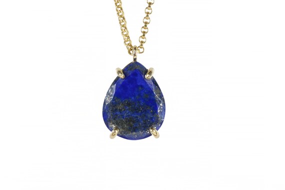 Lapis Lazuli Necklace · Pear Pendant Necklace · Gemstone Pendant · Teardrop Necklace · Gold Lapis Necklace · Custom Gold Necklace