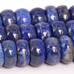 Shop Lapis Lazuli Rondelle Beads! 11×4-8MM Deep Blue Lapis Lazuli Beads Afghanistan Grade A Genuine Natural Gemstone Rondelle Loose Beads 15.5 /7.5" Bulk Lot Options (108734) | Natural genuine rondelle Lapis Lazuli beads for beading and jewelry making.  #jewelry #beads #beadedjewelry #diyjewelry #jewelrymaking #beadstore #beading #affiliate #ad