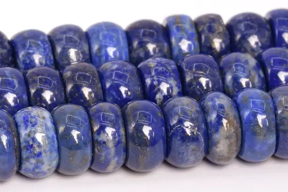 11x4-8mm Deep Blue Lapis Lazuli Beads Afghanistan Grade A Genuine Natural Gemstone Rondelle Loose Beads 15.5 /7.5" Bulk Lot Options (108734)