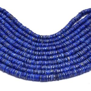 Shop Lapis Lazuli Rondelle Beads! AAA+ Lapis Lazuli Gemstone Heishi 6mm-7mm Disc Smooth Beads | 16inch Strand | Natural Lapis Gemstone Tyre / Coin Rondelle Beads for Jewelry | Natural genuine rondelle Lapis Lazuli beads for beading and jewelry making.  #jewelry #beads #beadedjewelry #diyjewelry #jewelrymaking #beadstore #beading #affiliate #ad