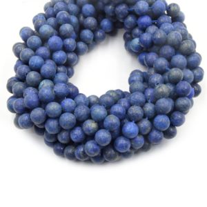 Shop Lapis Lazuli Round Beads! Satin Lapis Lazuli Beads | Semi-Gloss Round Natural Blue Lapis Beads – 4mm 6mm 8mm 10mm 12mm 14mm | Natural genuine round Lapis Lazuli beads for beading and jewelry making.  #jewelry #beads #beadedjewelry #diyjewelry #jewelrymaking #beadstore #beading #affiliate #ad