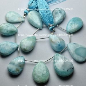 Shop Larimar Cabochons! 299 carats,12 Pcs,Finest Quality,Natural Larimar Smooth Pear shape Cabochon,Size 25-30mm | Natural genuine stones & crystals in various shapes & sizes. Buy raw cut, tumbled, or polished gemstones for making jewelry or crystal healing energy vibration raising reiki stones. #crystals #gemstones #crystalhealing #crystalsandgemstones #energyhealing #affiliate #ad