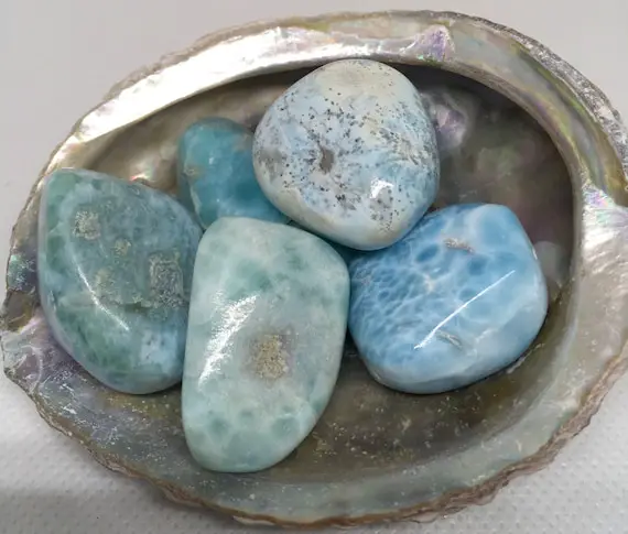 Larimar Stone, Medium/large Tumbled Stone, Healing Stones And Crystals, Radiates Love And Peace And Promotes Tranquility