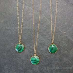 Malachite Crystal Necklace,  Gold Malachite Necklace, Malachite Pendant, Malachite Jewelry, Malachite Crystal Necklace, Gift for Her | Natural genuine Array jewelry. Buy crystal jewelry, handmade handcrafted artisan jewelry for women.  Unique handmade gift ideas. #jewelry #beadedjewelry #beadedjewelry #gift #shopping #handmadejewelry #fashion #style #product #jewelry #affiliate #ad