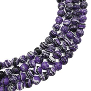 Shop Malachite Round Beads! 10mm Purple Malachite Beads, Round Gemstone Beads, Wholesale Beads | Natural genuine round Malachite beads for beading and jewelry making.  #jewelry #beads #beadedjewelry #diyjewelry #jewelrymaking #beadstore #beading #affiliate #ad