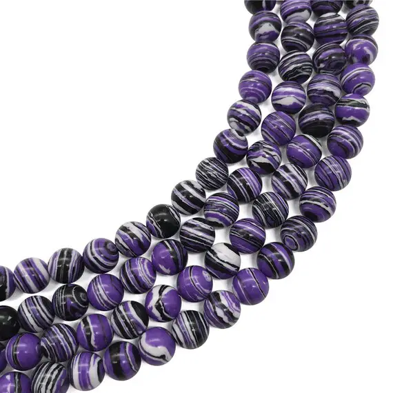 10mm Purple Malachite Beads, Round Gemstone Beads, Wholesale Beads