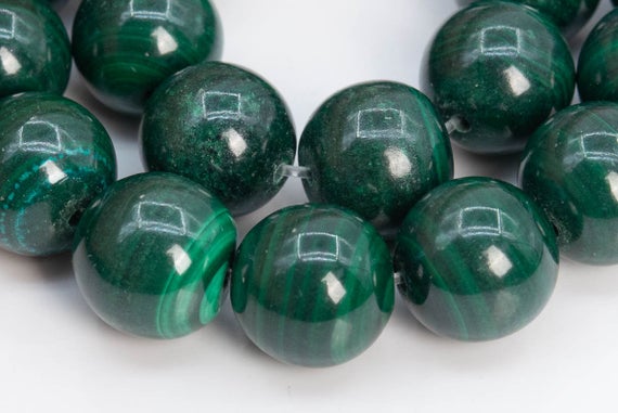 Genuine Natural Malachite Gemstone Beads 11mm Green Round A Quality Loose Beads (106082)