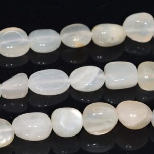 4-8MM White Flash Milky Moonstone Beads Pebble Nugget Grade AA Genuine Natural Gemstone Beads 16"/7.5" Bulk Lot Options (108427) | Natural genuine chip Moonstone beads for beading and jewelry making.  #jewelry #beads #beadedjewelry #diyjewelry #jewelrymaking #beadstore #beading #affiliate #ad