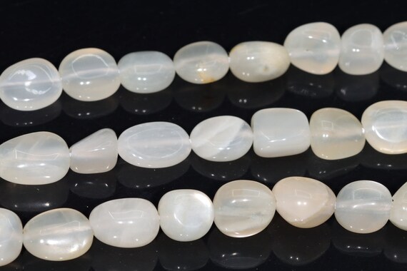 4-8mm White Flash Milky Moonstone Beads Pebble Nugget Grade Aa Genuine Natural Gemstone Beads 16"/7.5" Bulk Lot Options (108427)