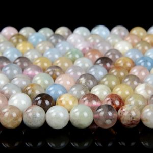 Shop Morganite Round Beads! Natural Morganite Gemstone Grade A Round 6MM Loose Beads (D84) | Natural genuine round Morganite beads for beading and jewelry making.  #jewelry #beads #beadedjewelry #diyjewelry #jewelrymaking #beadstore #beading #affiliate #ad