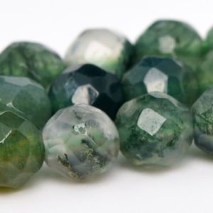 Shop Moss Agate Faceted Beads! 4MM Botanical Moss Agate Beads Grade AAA Genuine Natural Gemstone Faceted Round Loose Beads 14.5" / 7.5" Bulk Lot Options (100809) | Natural genuine faceted Moss Agate beads for beading and jewelry making.  #jewelry #beads #beadedjewelry #diyjewelry #jewelrymaking #beadstore #beading #affiliate #ad