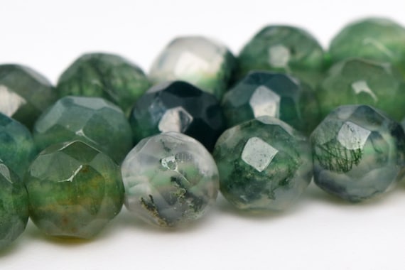 4mm Botanical Moss Agate Beads Grade Aaa Genuine Natural Gemstone Faceted Round Loose Beads 15" / 7.5" Bulk Lot Options (100809)