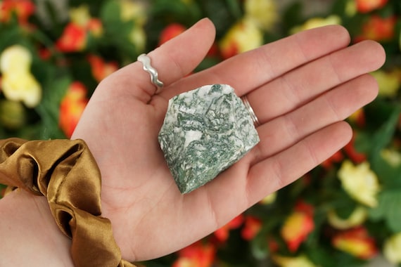 Large Raw Moss Agate Rough Crystal