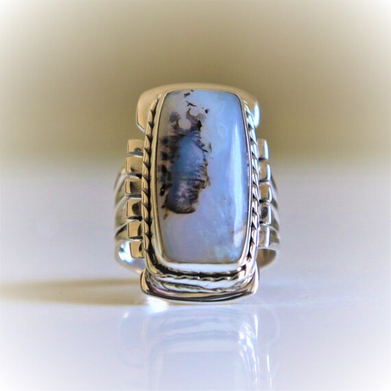 Plume Agate Ring, Handmade Jewelry,925sterling Silver, Natural Gemstone Ring, Christmas Gift, Boho Ring,dainty Trendy Navajo Gypsy Midi Ring