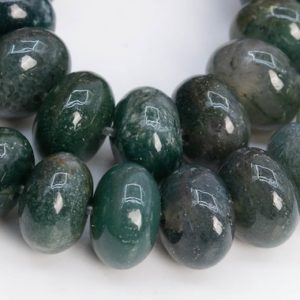 Genuine Natural Moss Agate Gemstone Beads 8x5MM Botanical Rondelle AAA Quality Loose Beads (102216) | Natural genuine rondelle Moss Agate beads for beading and jewelry making.  #jewelry #beads #beadedjewelry #diyjewelry #jewelrymaking #beadstore #beading #affiliate #ad