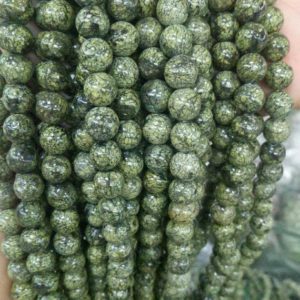 Natural Russian Serpentine Gemstone Loose Beads 8mm , Round Green Serpentine Beads, 15 inches  Full Strand | Natural genuine beads Serpentine beads for beading and jewelry making.  #jewelry #beads #beadedjewelry #diyjewelry #jewelrymaking #beadstore #beading #affiliate #ad