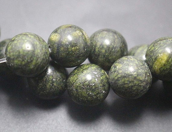 Natural Serpentine Smooth Round Beads,natural Serpentine Beads,natural Beads,green Beads ,15'' Per Strand,4mm 6mm 8mm 10mm 12mm