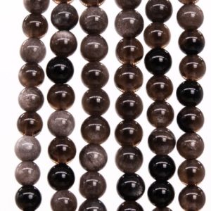 Shop Obsidian Round Beads! Genuine Natural Obsidian Gemstone Beads 4-5MM Silver Round AAA Quality Loose Beads (115620) | Natural genuine round Obsidian beads for beading and jewelry making.  #jewelry #beads #beadedjewelry #diyjewelry #jewelrymaking #beadstore #beading #affiliate #ad