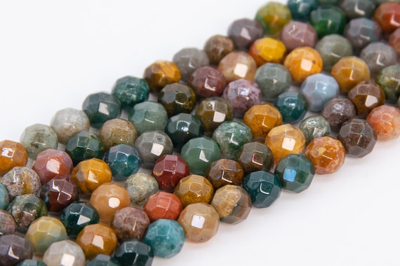 4mm Multicolor Ocean Jasper Beads Grade Aaa Genuine Natural Gemstone Faceted Round Loose Beads 14.5" / 7.5" Bulk Lot Options (109952)