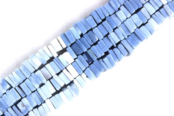 Good Quality 16" Long Strand Natural Blue Opal Heishi Beads,smooth Square Beads,opal Beads,6-7 Mm Size Gemstone Beads, Wholesale Price