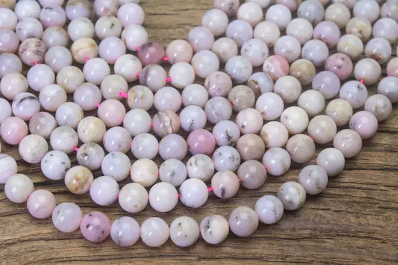 Natural  Pink Opal Beads - Smooth Round Opal Gemstones - Light Pink Beads For Jewelry Beading - Opal Beads Supplies - 15inch