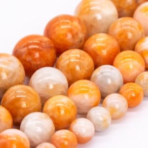 Milky Cream Orange Calcite Beads Genuine Natural Grade AA Gemstone Round Loose Beads 6MM 8MM 9-10MM 11MM Bulk Lot Options | Natural genuine round Orange Calcite beads for beading and jewelry making.  #jewelry #beads #beadedjewelry #diyjewelry #jewelrymaking #beadstore #beading #affiliate #ad
