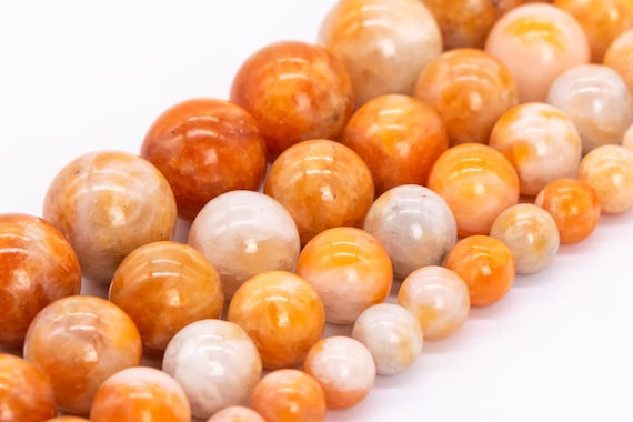 Milky Cream Orange Calcite Beads Genuine Natural Grade Aa Gemstone Round Loose Beads 6mm 8mm 10mm 12mm Bulk Lot Options